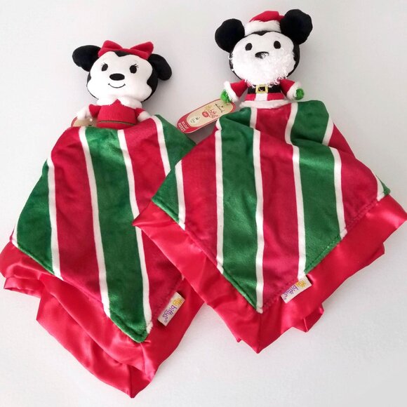 Brand NEW Hallmark itty bittys Disney mickey minnie plush baby blanket set of 2 - Picture 3 of 3